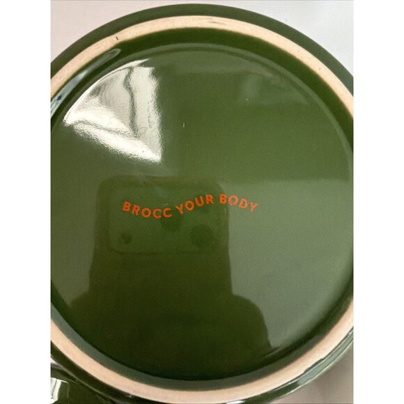 Brocc Your Body Round Ceramic Cocotte Mini Dutch Oven Green & White - Picture 8 of 9